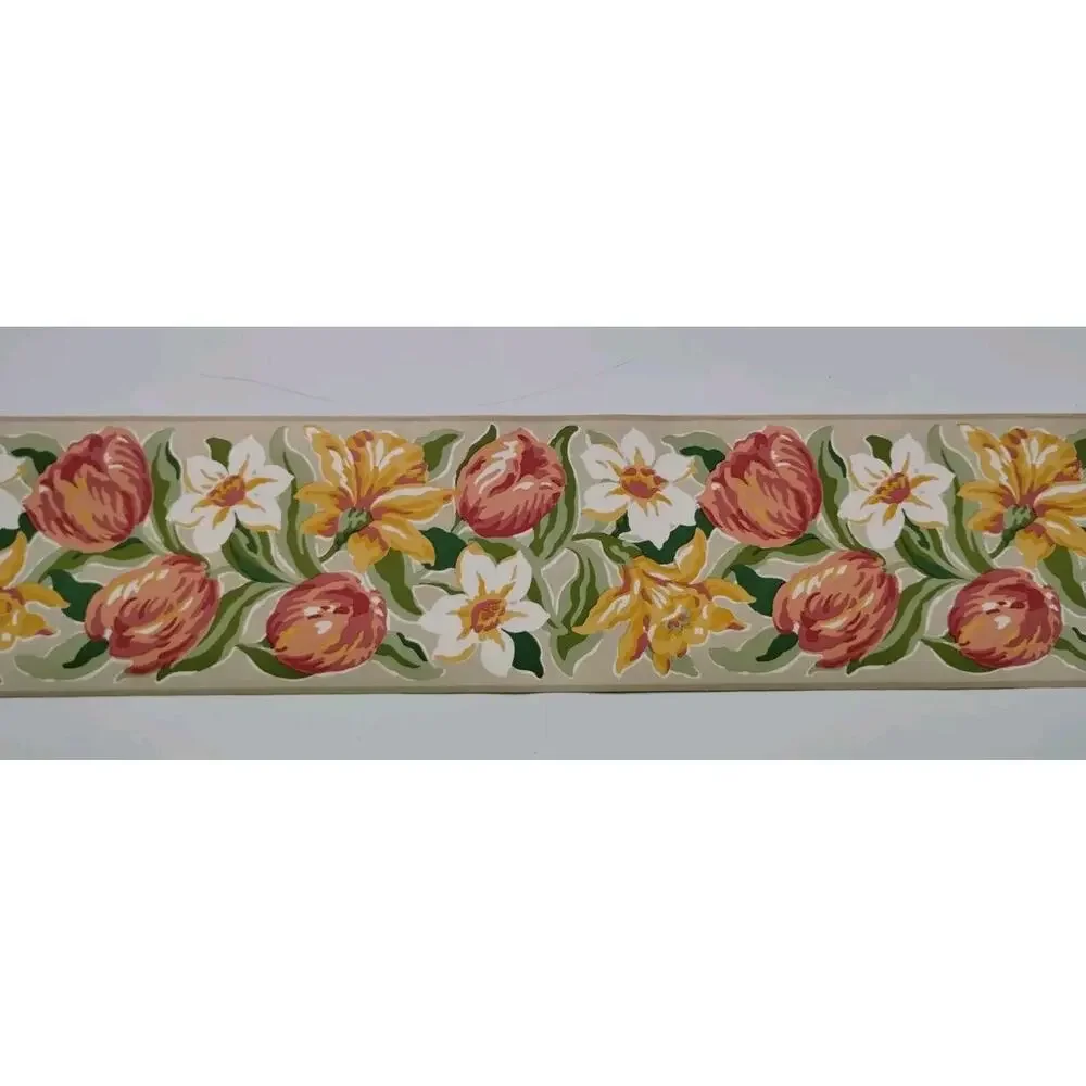 Laura Ashley Home Wallpaper Border - Vintage Spring Flowers - Taupe - 10.9 yds